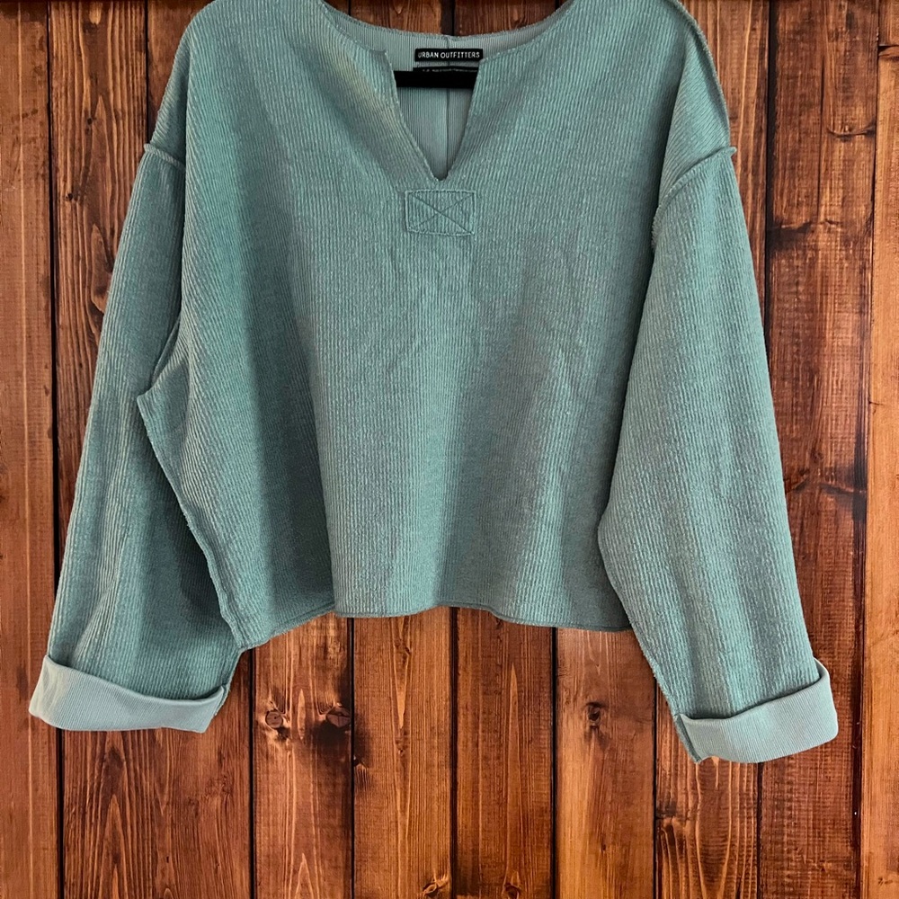 Urban Outfitters: long sleeve sweater top: teal: small